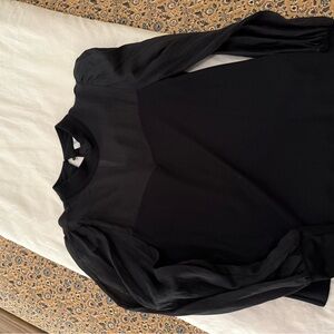 Anthropologie Black Blouse with Sheer Sleeves